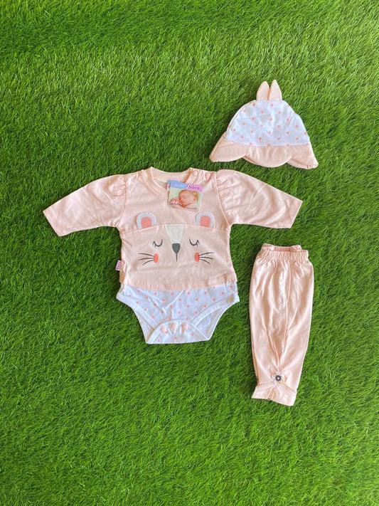 3 Pc Night Suit / Pink