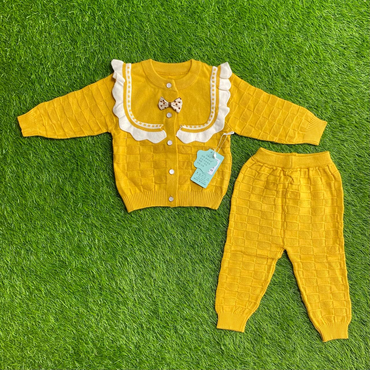 woolen 2pc suit with bow