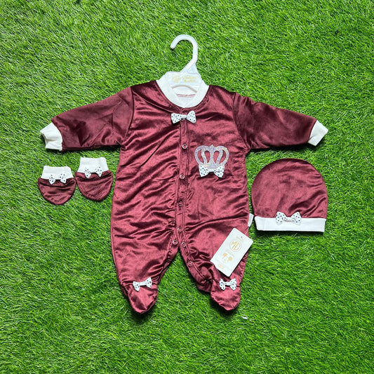 Türkish style velvet romper set