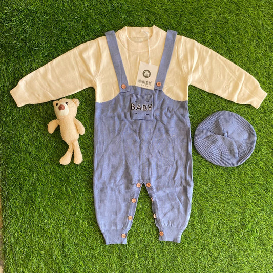 Woolen Romper With Cap